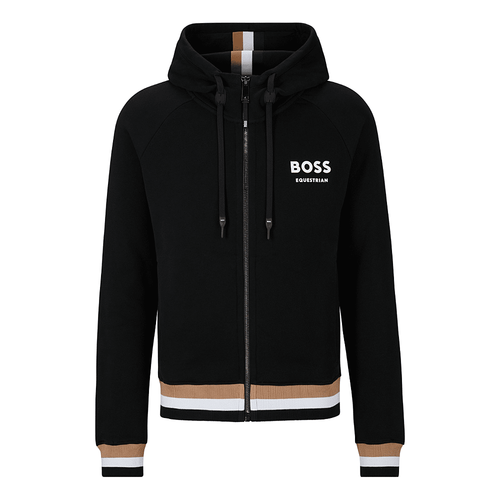 Hugo Boss Trui River Rits met Kap Signature Stripe Heren